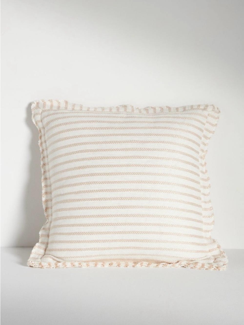 Anthropologie Luxe Linen Blend Pillow Ivory and Natural Stripe